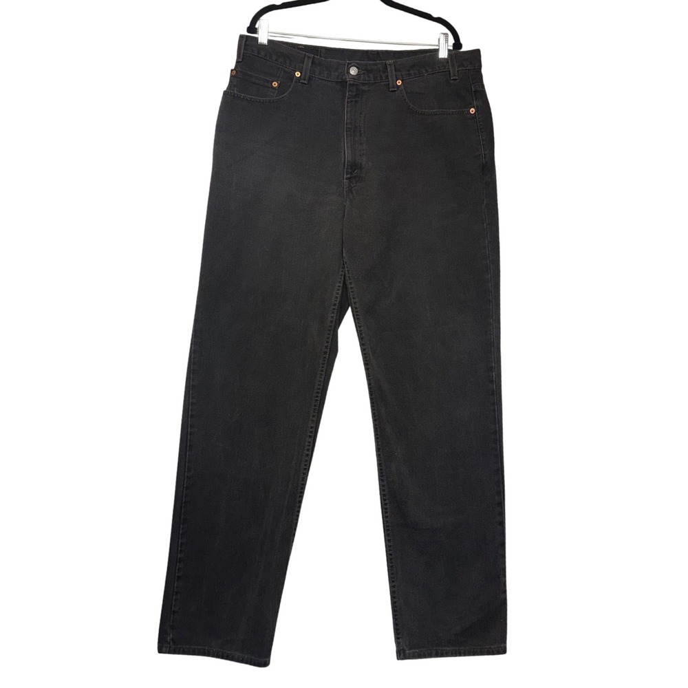 Levis 550 Relaxed Fit Black Jeans Mens 38x34 Vintage Made in USA Faded Denim